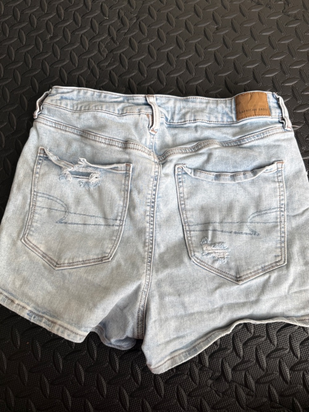American Eagle Outfitters Light Blue Distressed Denim Shorts